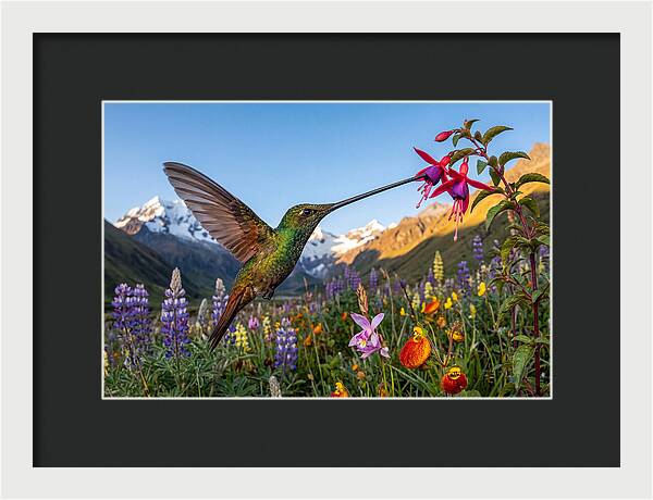 Sword Billed Hummingbird Feeding