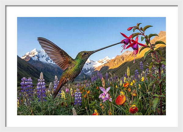 Sword Billed Hummingbird Feeding