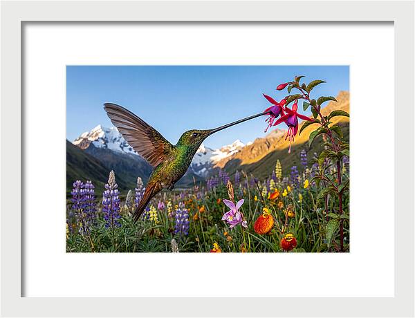 Sword Billed Hummingbird Feeding