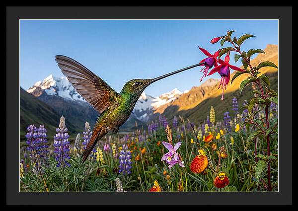 Sword Billed Hummingbird Feeding