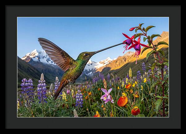 Sword Billed Hummingbird Feeding