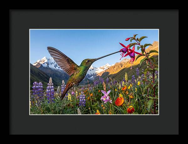 Sword Billed Hummingbird Feeding