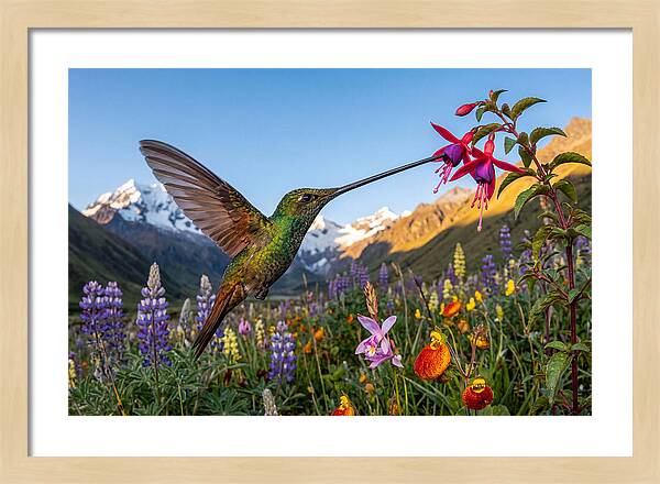 Sword Billed Hummingbird Feeding