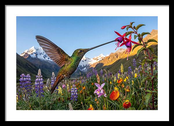 Sword Billed Hummingbird Feeding