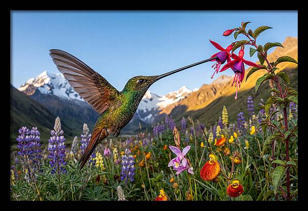 Sword Billed Hummingbird Feeding