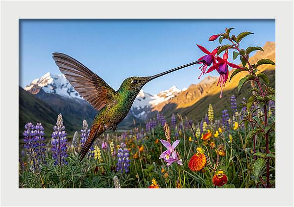 Sword Billed Hummingbird Feeding