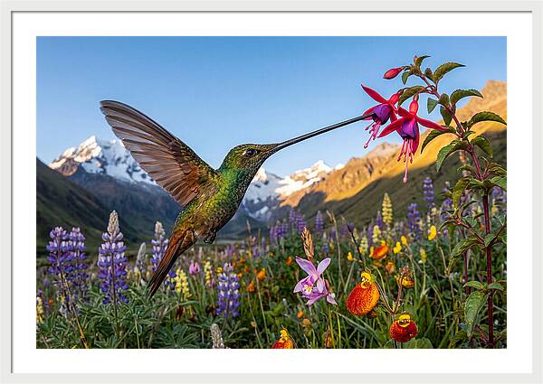 Sword Billed Hummingbird Feeding