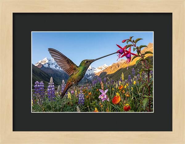 Sword Billed Hummingbird Feeding