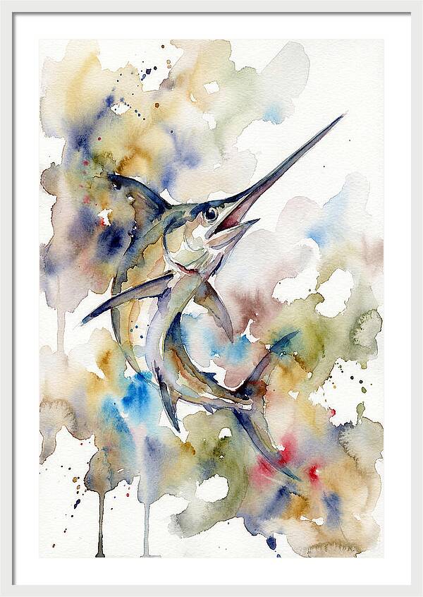 Swordfish In Watercolor Splendor