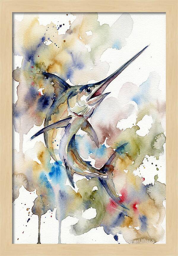 Swordfish In Watercolor Splendor