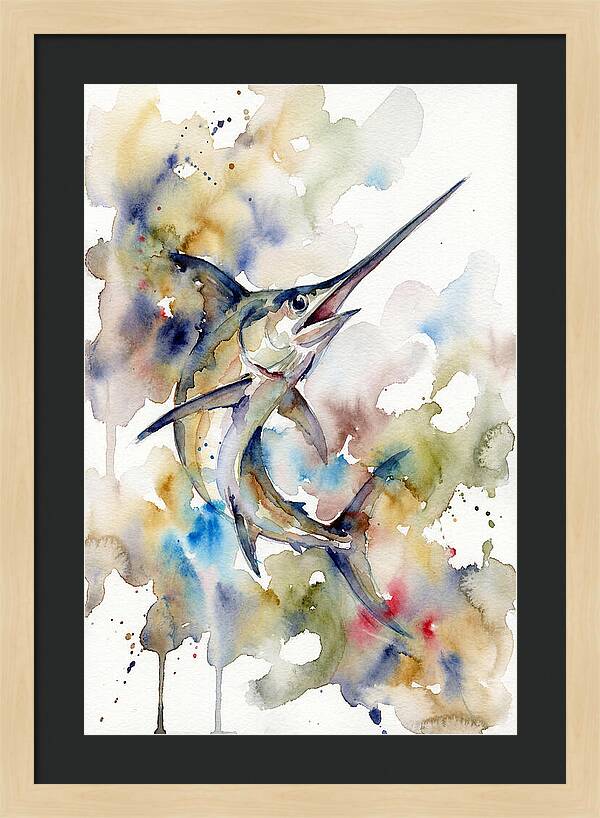 Swordfish In Watercolor Splendor