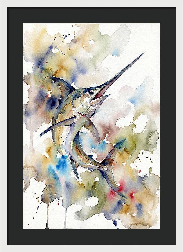 Swordfish In Watercolor Splendor