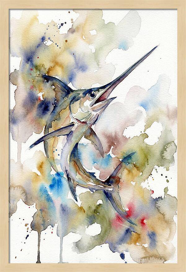 Swordfish In Watercolor Splendor