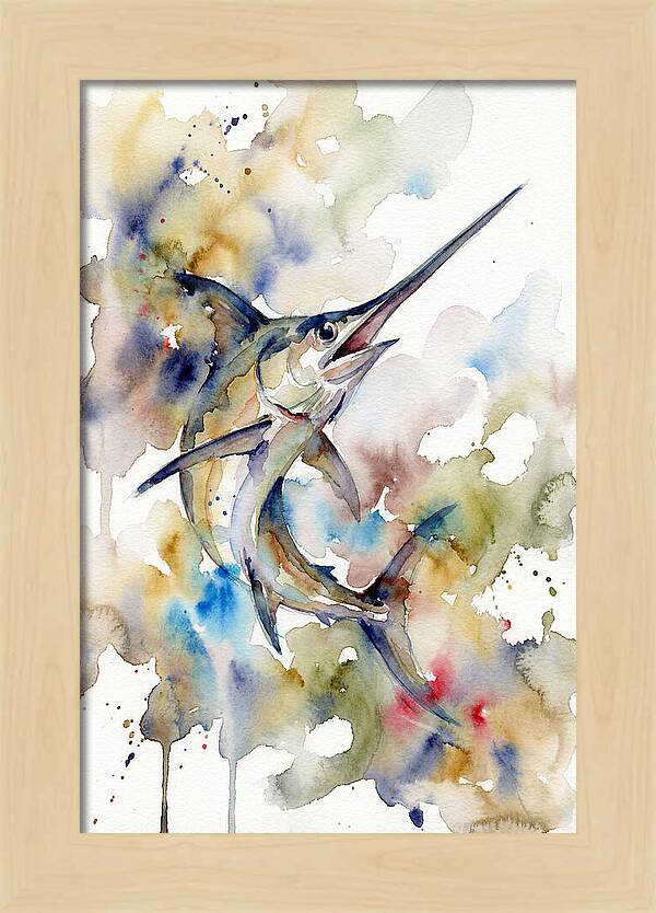 Swordfish In Watercolor Splendor