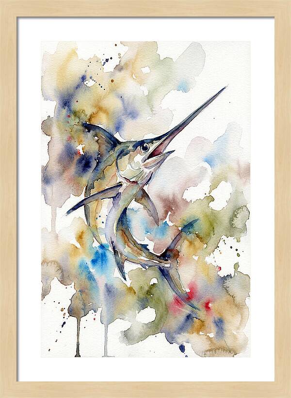 Swordfish In Watercolor Splendor