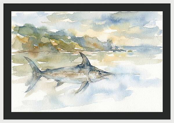 Swordfish Swimming In Tranquil Waters