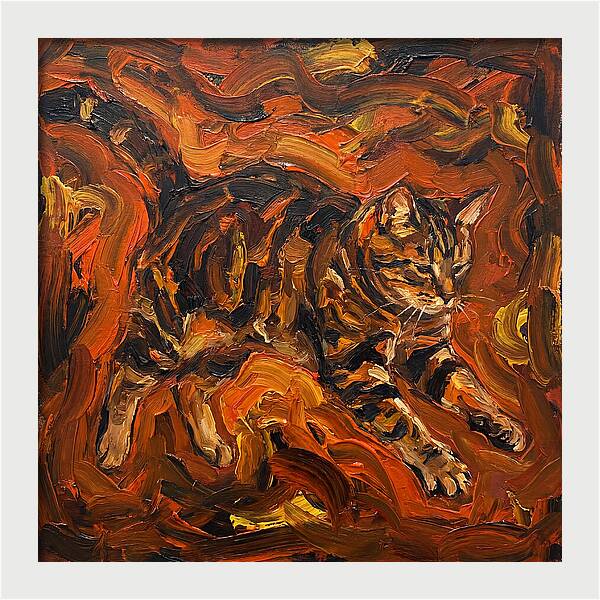 Tabby Cat In Expressionist Style