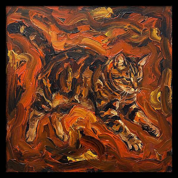Tabby Cat In Expressionist Style