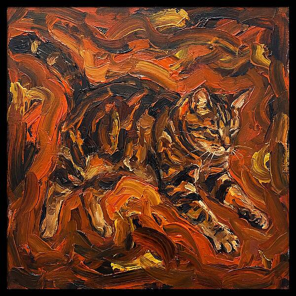 Tabby Cat In Expressionist Style
