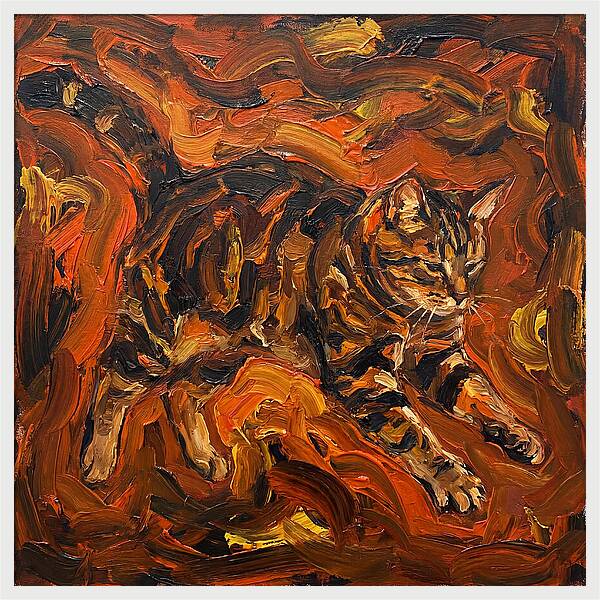 Tabby Cat In Expressionist Style