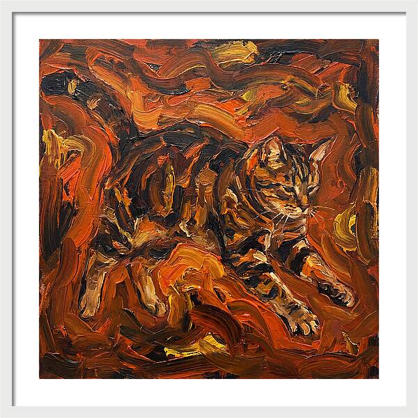Tabby Cat In Expressionist Style