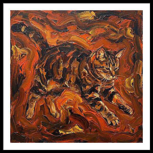 Tabby Cat In Expressionist Style