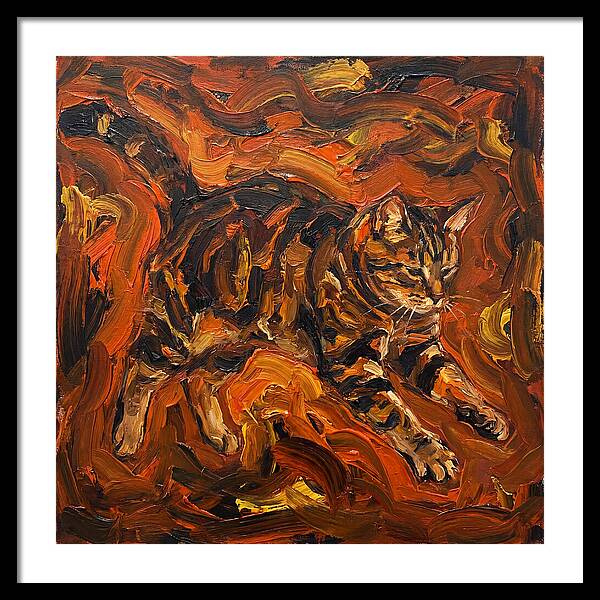 Tabby Cat In Expressionist Style