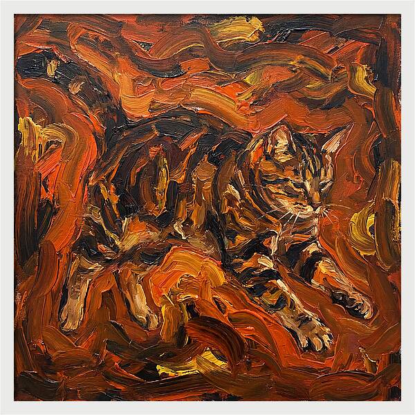 Tabby Cat In Expressionist Style