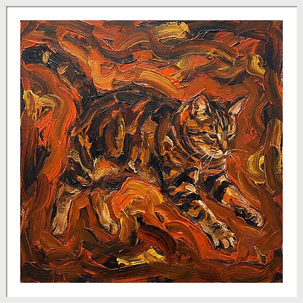 Tabby Cat In Expressionist Style