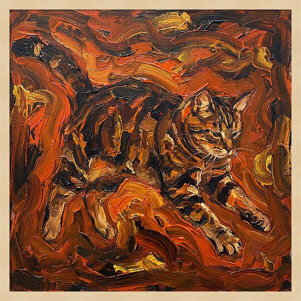 Tabby Cat In Expressionist Style