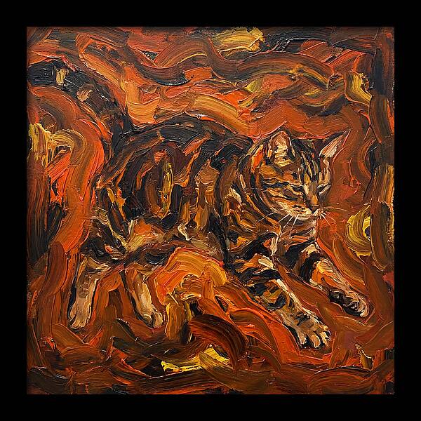 Tabby Cat In Expressionist Style