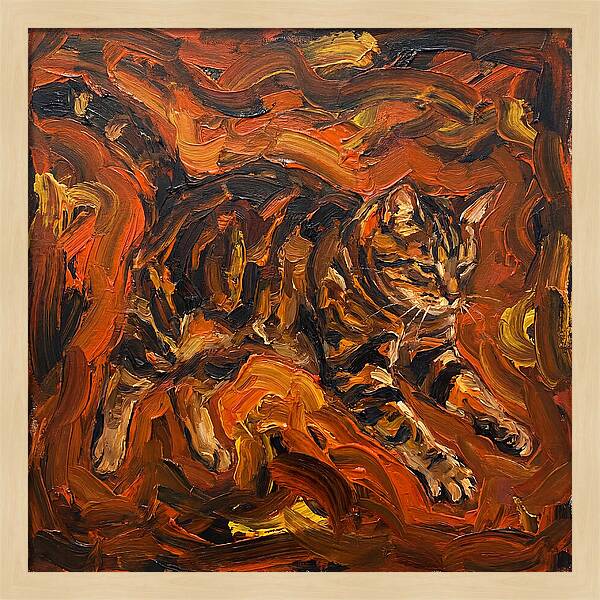 Tabby Cat In Expressionist Style