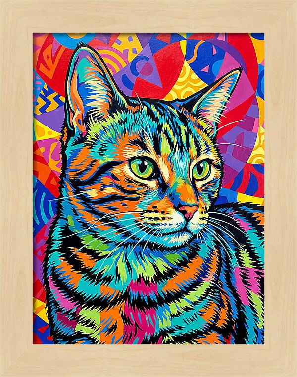 Tabby Cat In Vibrant Colors
