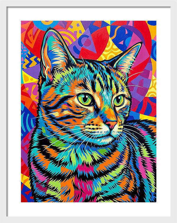 Tabby Cat In Vibrant Colors