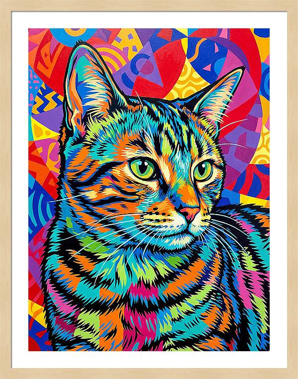 Tabby Cat In Vibrant Colors