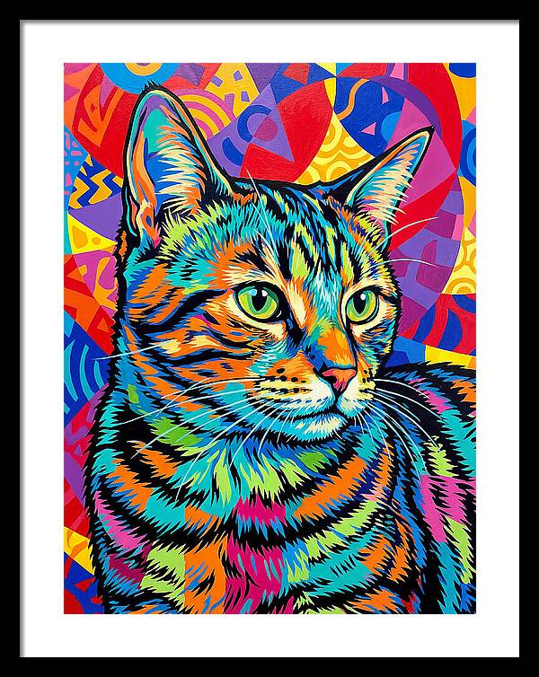 Tabby Cat In Vibrant Colors