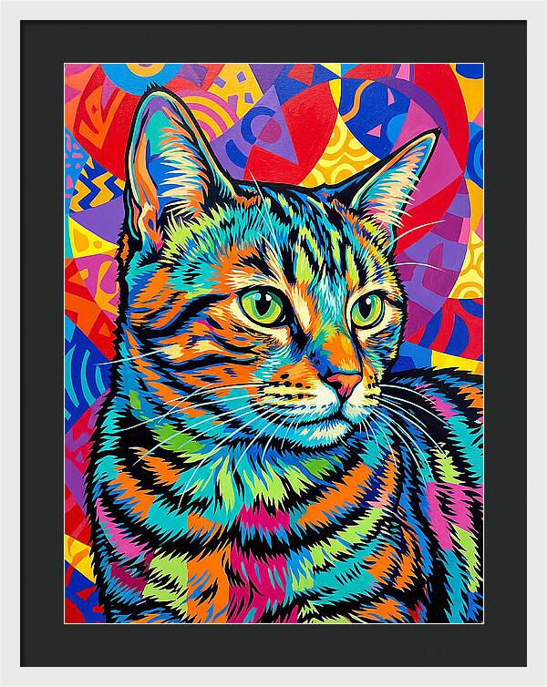 Tabby Cat In Vibrant Colors