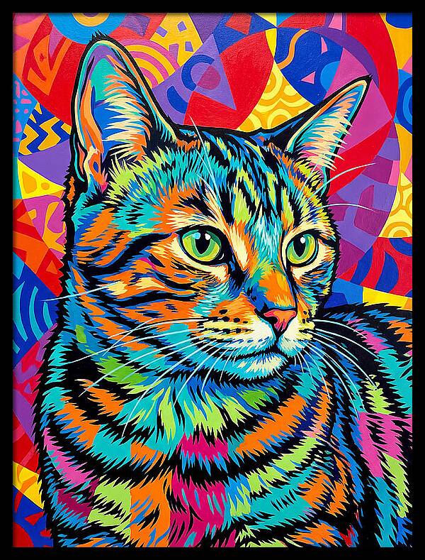 Tabby Cat In Vibrant Colors