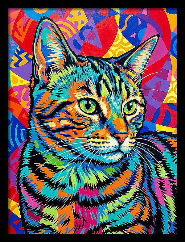 Tabby Cat In Vibrant Colors