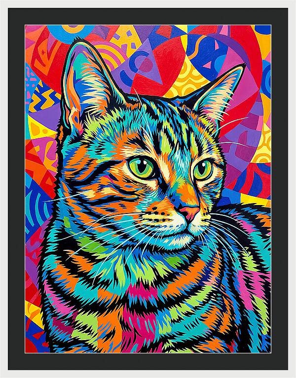 Tabby Cat In Vibrant Colors
