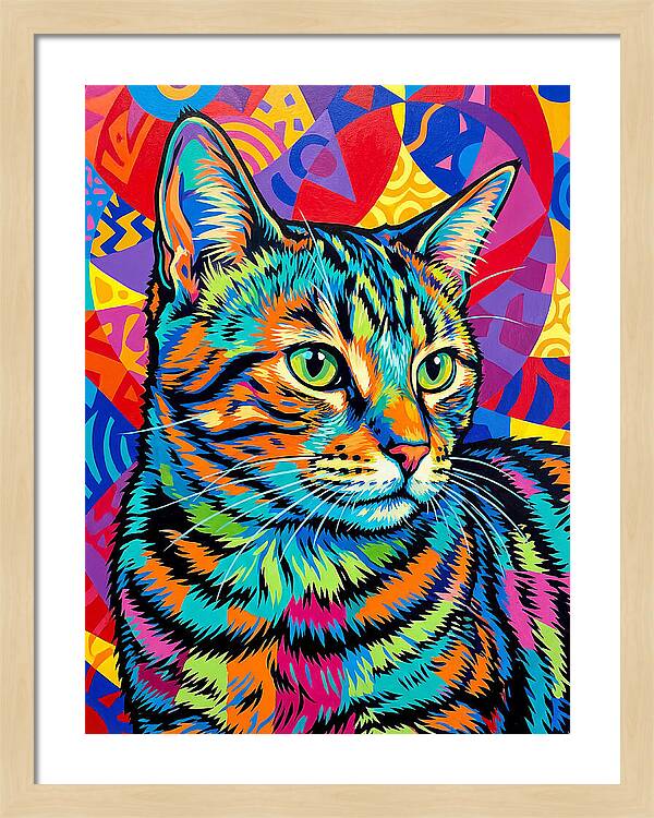 Tabby Cat In Vibrant Colors