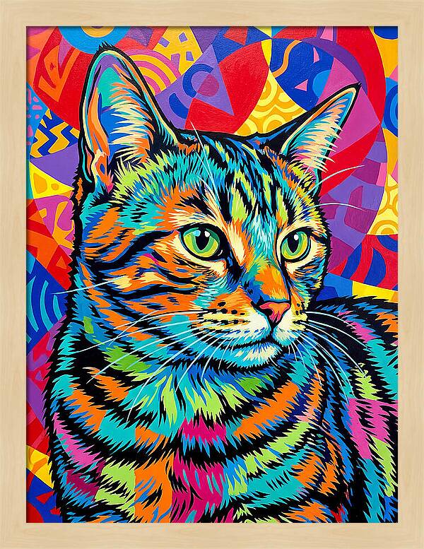 Tabby Cat In Vibrant Colors