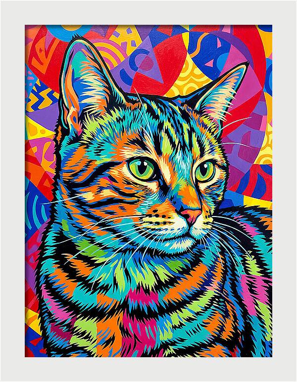 Tabby Cat In Vibrant Colors