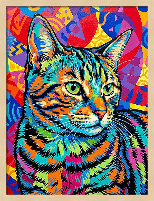Tabby Cat In Vibrant Colors