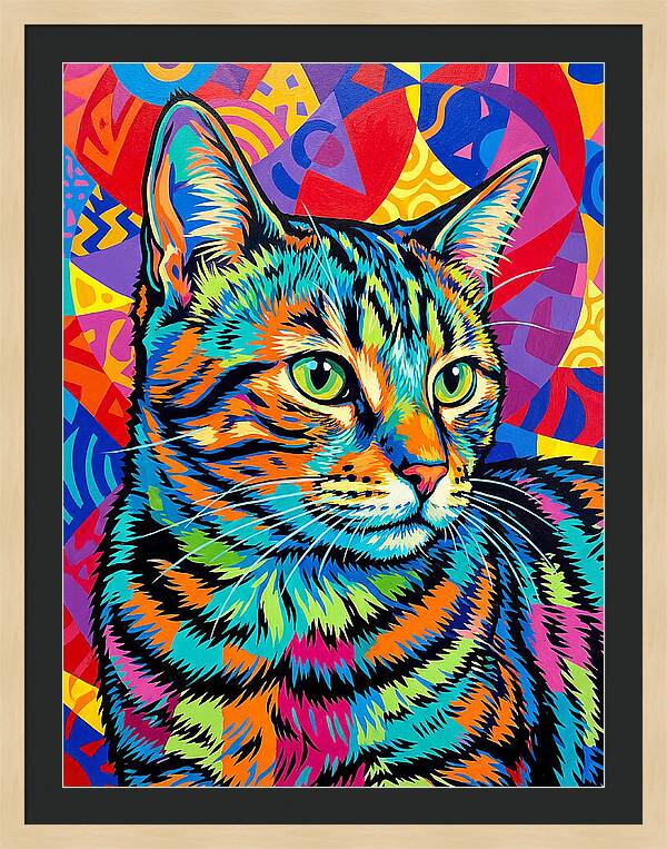 Tabby Cat In Vibrant Colors