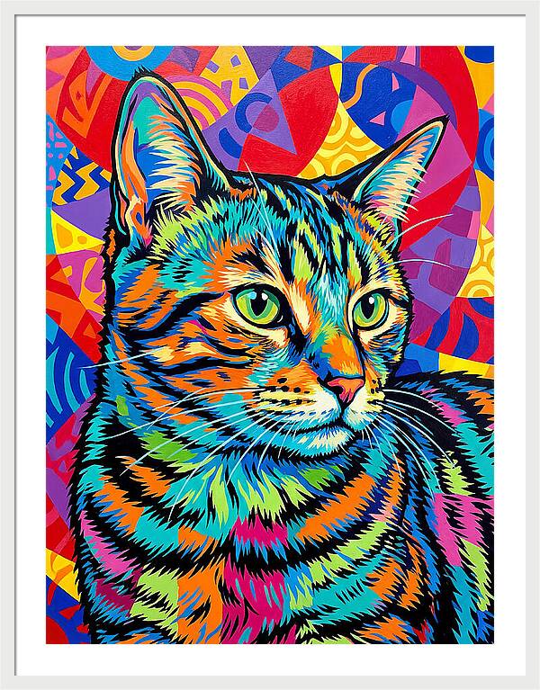 Tabby Cat In Vibrant Colors