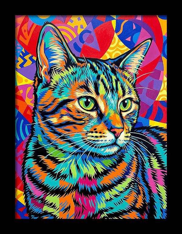 Tabby Cat In Vibrant Colors