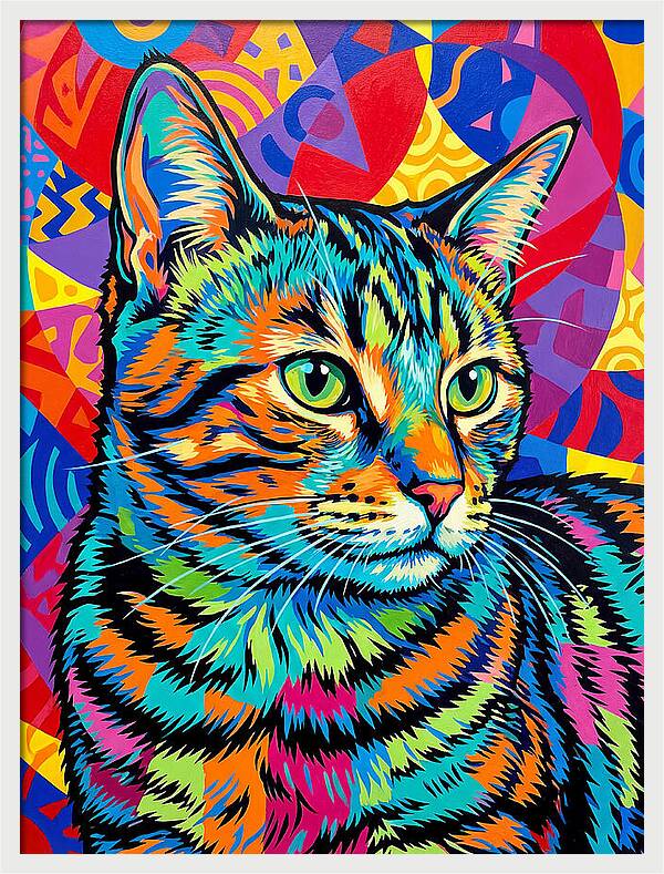 Tabby Cat In Vibrant Colors