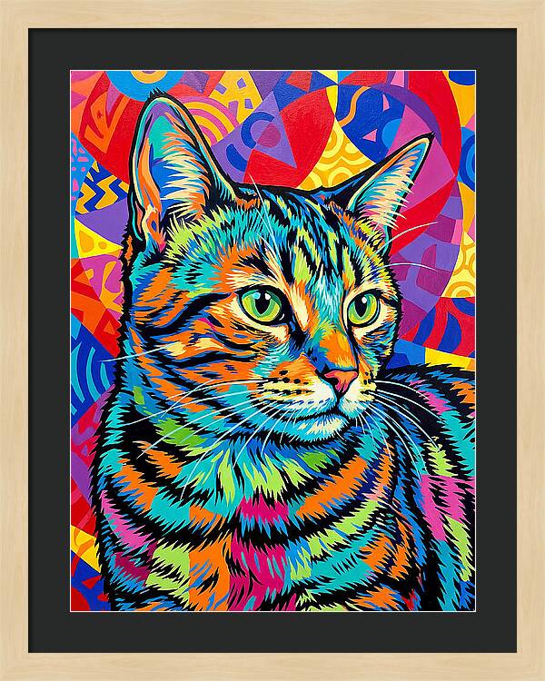 Tabby Cat In Vibrant Colors
