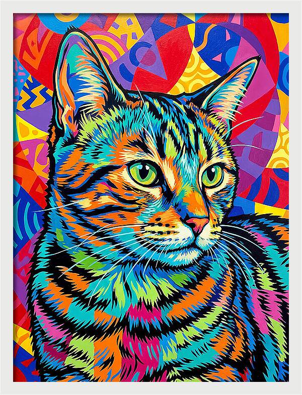 Tabby Cat In Vibrant Colors